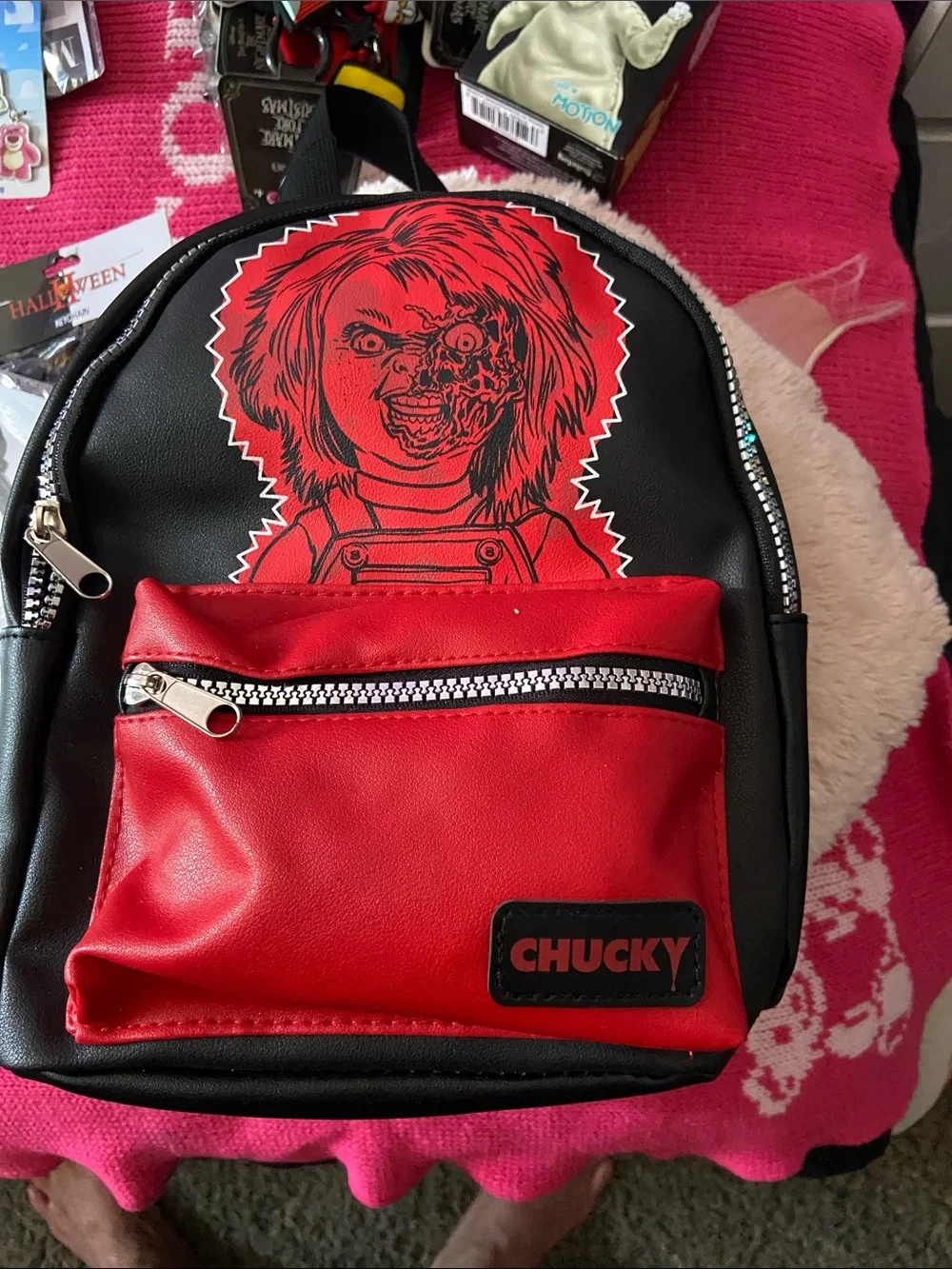 Kids' Mini Backpack - Black & Red chunky